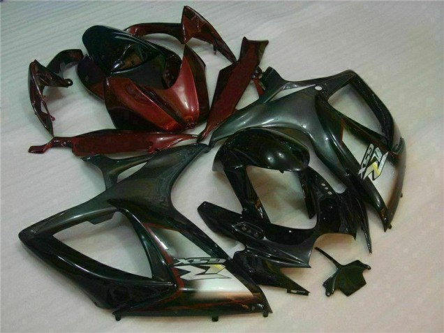 Preto Vermelho Plásticos GSXR 600 / 750 K6 2006-2007 Preto Vermelho Plásticos GSXR 600 / 750 K6 2006-2007