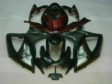 Preto Vermelho Plásticos GSXR 600 / 750 K6 2006-2007