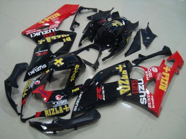 Preto Vermelho Rizla Carenagem GSXR 1000 K5 2005-2006