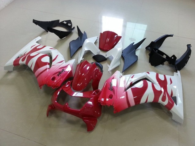 Rosa Vermelho Chama Carenagem ZX 250R 2008-2012 Rosa Vermelho Chama Carenagem ZX 250R 2008-2012