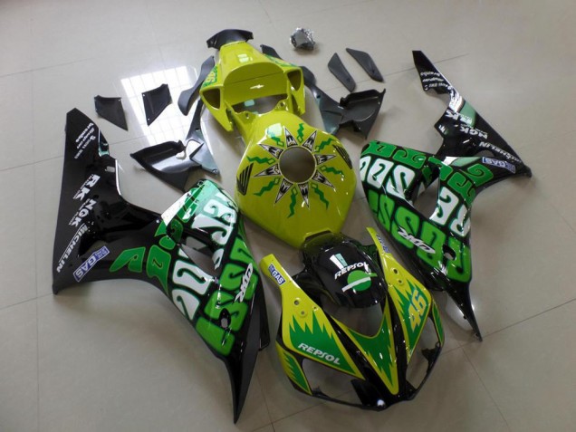 Verde Amarelo Rossi Carenagem CBR 1000RR 2006-2007 Verde Amarelo Rossi Carenagem CBR 1000RR 2006-2007