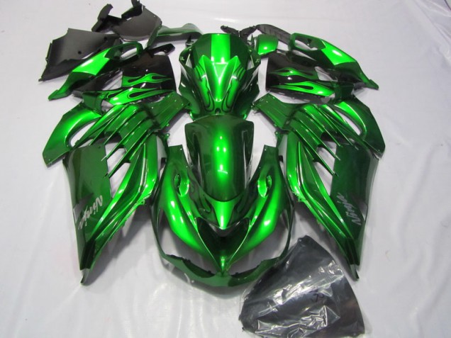Verde Branco Ninja Decalque Carenagem ZX14R ZZR 1400 2012-2021 Verde Branco Ninja Decalque Carenagem ZX14R ZZR 1400 2012-2021