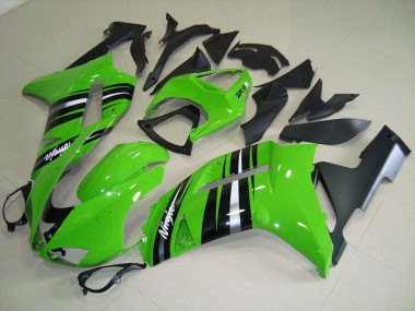 Verde & Prata Listra Carenagem ZX6R 2007-2008