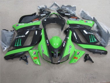 Verde Preto 3M Monster Carenagem ZX6R 2007-2008