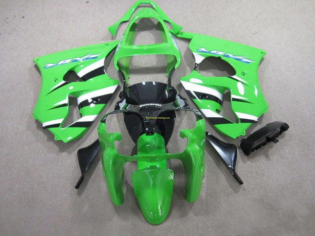Verde Preto Branco Abs Plásticos ZX6R 2000-2002 Verde Preto Branco Abs Plásticos ZX6R 2000-2002