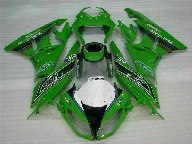 Verde Preto LeoVince Carenagem ZX6R 2009-2012 Verde Preto LeoVince Carenagem ZX6R 2009-2012