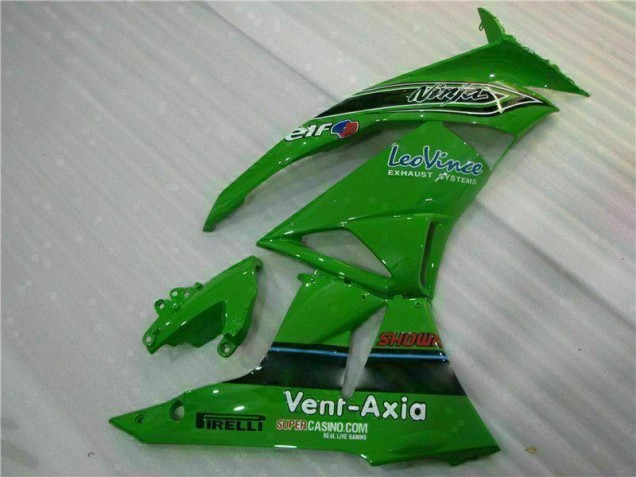Verde Preto LeoVince Carenagem ZX6R 2009-2012 Verde Preto LeoVince Carenagem ZX6R 2009-2012