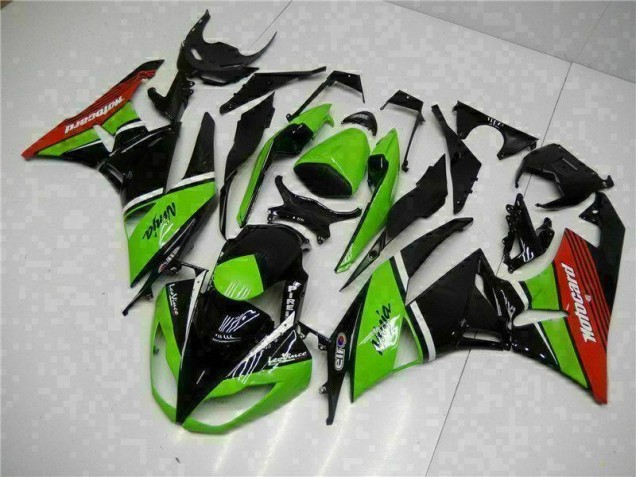 Verde Preto Vermelho Carenagem ZX6R 2009-2012 Verde Preto Vermelho Carenagem ZX6R 2009-2012