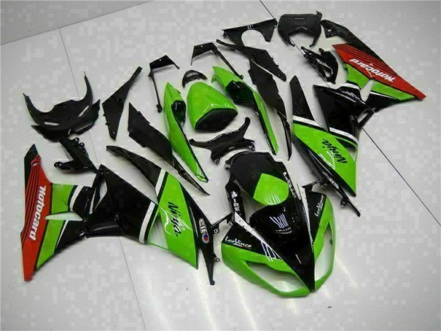 Verde Preto Vermelho Carenagem ZX6R 2009-2012 Verde Preto Vermelho Carenagem ZX6R 2009-2012