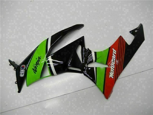 Verde Preto Vermelho Carenagem ZX6R 2009-2012 Verde Preto Vermelho Carenagem ZX6R 2009-2012