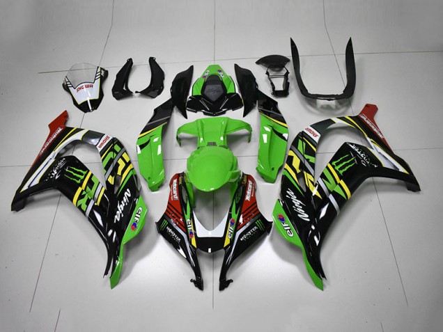 Verde Preto Vermelho Ninja Monster Carenagem ZX10R 2016-2019