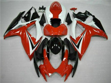 Vermelho Branco Abs Carenagem GSXR 600 / 750 K6 2006-2007