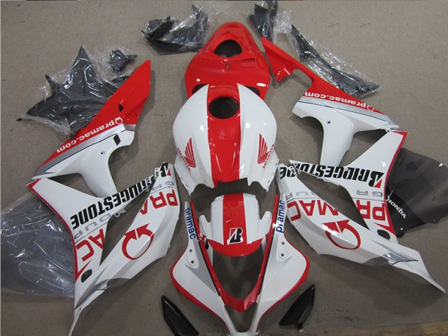 Vermelho Branco Abs Plásticos CBR 600RR 2007-2008 Vermelho Branco Abs Plásticos CBR 600RR 2007-2008