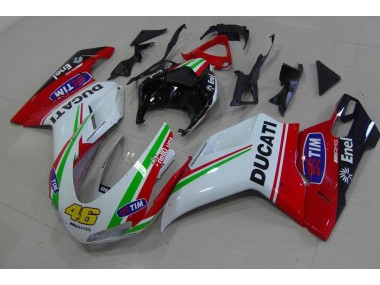 Vermelho Branco Amarelo 46 Carenagem Ducati 848 1098 1198 2007-2014