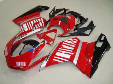 Vermelho Branco Carenagem Ducati 848 1098 1198 2007-2014