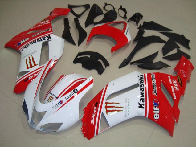Vermelho & Branco Carenagem ZX6R 2007-2008 Vermelho & Branco Carenagem ZX6R 2007-2008