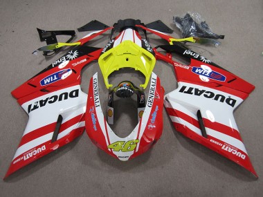 Vermelho Branco Generali 46 Carenagem Ducati 1098 2007-2014