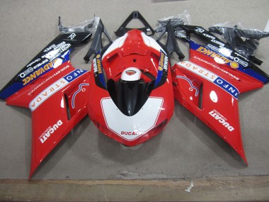 Vermelho Branco Info Strada Carenagem Ducati 1098 2007-2014