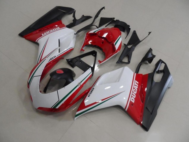 Vermelho Branco Injeção Kit Carenagem Ducati 848 1098 1198 2007-2014 Vermelho Branco Injeção Kit Carenagem Ducati 848 1098 1198 2007-2014