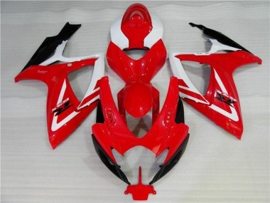 Vermelho Branco Injeção Kits Carenagem GSXR 600 / 750 K6 2006-2007