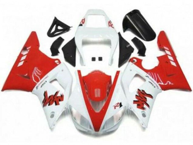 Vermelho Branco Kit Completo Carenagem R1 1998-1999 Vermelho Branco Kit Completo Carenagem R1 1998-1999