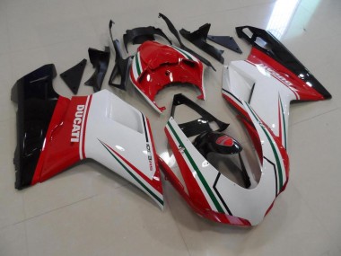 Vermelho Branco Kits Completo Carenagem Ducati 848 1098 1198 2007-2014
