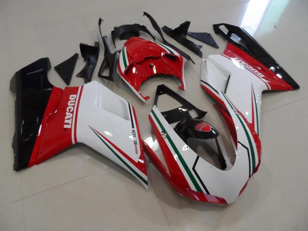 Vermelho Branco Kits Completo Carenagem Ducati 848 1098 1198 2007-2014 Vermelho Branco Kits Completo Carenagem Ducati 848 1098 1198 2007-2014