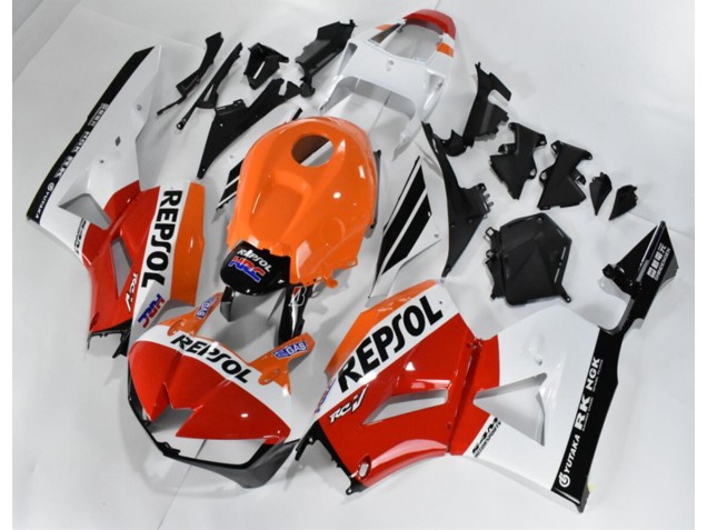 Vermelho Branco Laranja Repsol Carenagem CBR 600RR 2013-2021 Vermelho Branco Laranja Repsol Carenagem CBR 600RR 2013-2021