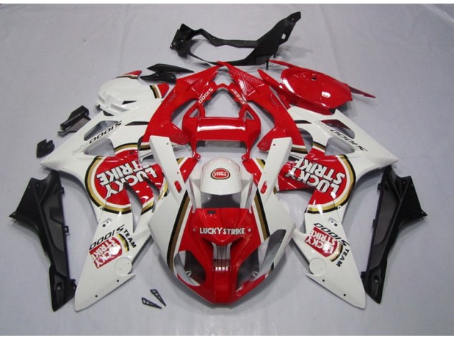Vermelho Branco Lucky Strike Carenagem S1000RR 2009-2014 Vermelho Branco Lucky Strike Carenagem S1000RR 2009-2014