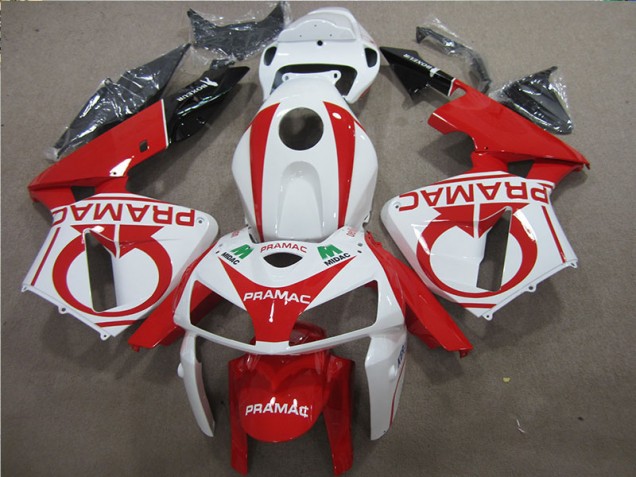 Vermelho Branco PRAMAC Carenagem CBR 600RR 2005-2006 Vermelho Branco PRAMAC Carenagem CBR 600RR 2005-2006