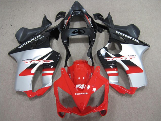 Vermelho Branco Preto Carenagem CBR 600 F4i 2001-2003 Vermelho Branco Preto Carenagem CBR 600 F4i 2001-2003