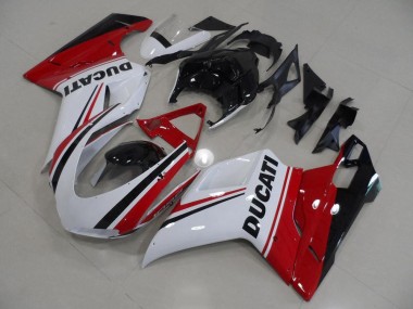 Vermelho Branco Preto Carenagem Ducati 848 1098 1198 2007-2014