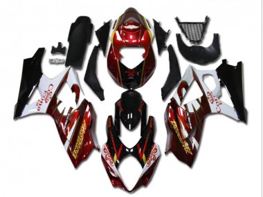 Vermelho Branco Preto Carenagem GSXR 600 / 750 K8 2008-2010