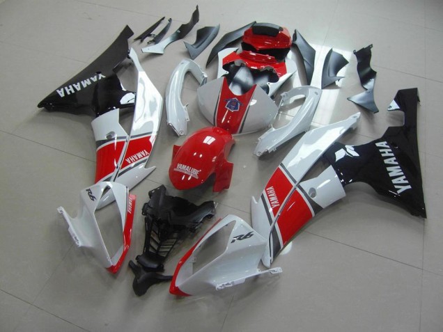 Vermelho Branco Preto Plástico R6 2008-2016 Vermelho Branco Preto Plástico R6 2008-2016