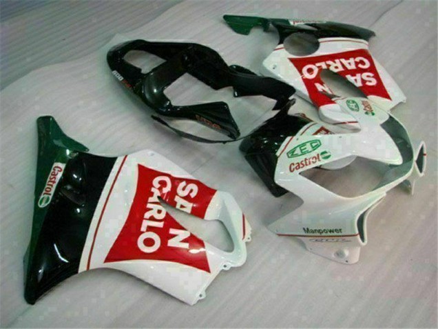 Vermelho Branco Preto San Carlo Carenagem CBR 600 F4i 2001-2003 Vermelho Branco Preto San Carlo Carenagem CBR 600 F4i 2001-2003