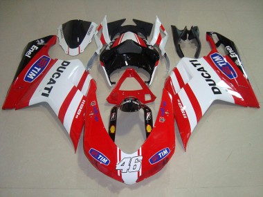 Vermelho Branco Tim 46 Carenagem Ducati 1098 2007-2014