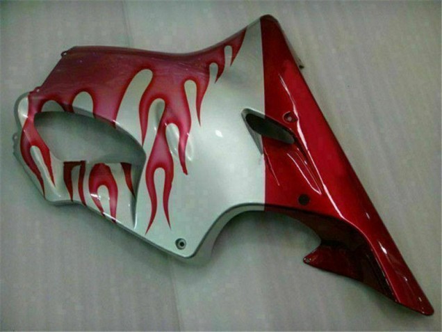 Vermelho Chama Prata Carenagem CBR 600 F4i 2001-2003 Vermelho Chama Prata Carenagem CBR 600 F4i 2001-2003