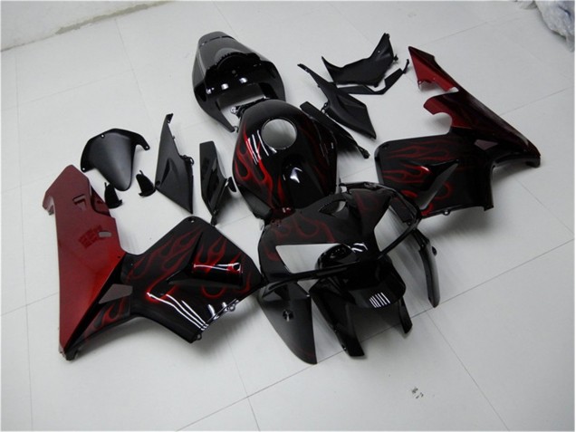 Vermelho Chama Preto Carenagem CBR 600RR 2005-2006 Vermelho Chama Preto Carenagem CBR 600RR 2005-2006