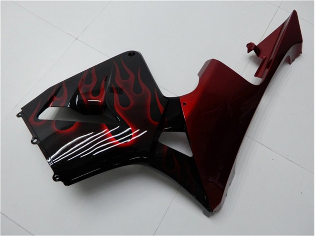 Vermelho Chama Preto Carenagem CBR 600RR 2005-2006 Vermelho Chama Preto Carenagem CBR 600RR 2005-2006