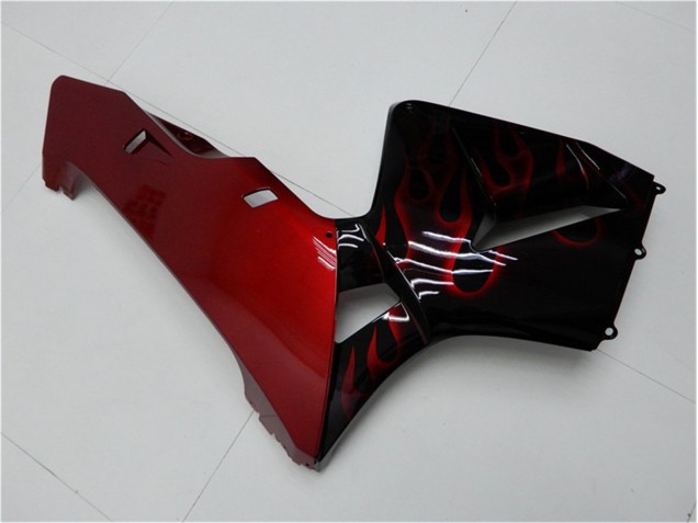 Vermelho Chama Preto Carenagem CBR 600RR 2005-2006 Vermelho Chama Preto Carenagem CBR 600RR 2005-2006