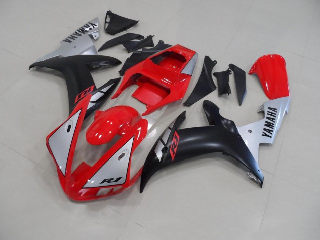 Vermelho Fosco Prata Carenagem R1 2002-2003 Vermelho Fosco Prata Carenagem R1 2002-2003