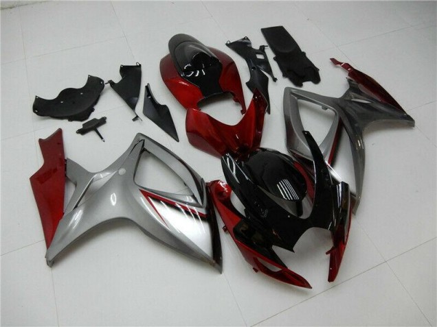 Vermelho Prata Carenagem GSXR 600 / 750 K6 2006-2007