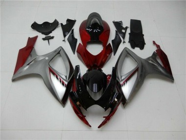 Vermelho Prata Carenagem GSXR 600 / 750 K6 2006-2007