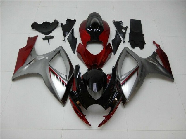 Vermelho Prata Carenagem GSXR 600 / 750 K6 2006-2007