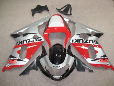 Vermelho Prata Carenagem GSXR 600 K1 K2 K3 2001-2003
