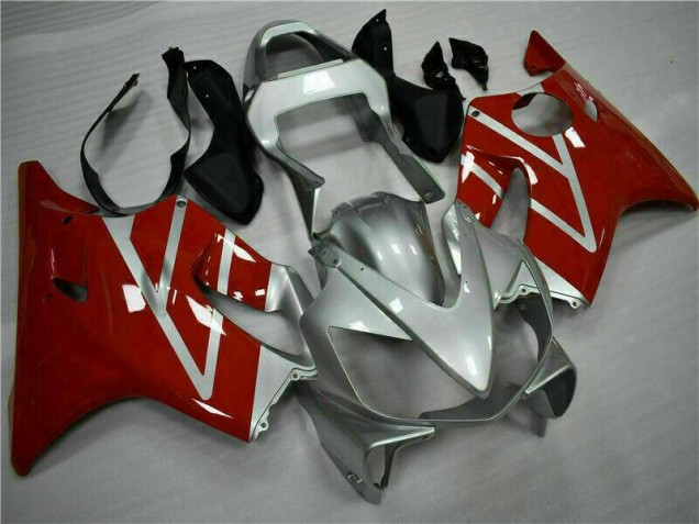 Vermelho Prata Kit Completo Carenagem CBR 600 F4i 2001-2003 Vermelho Prata Kit Completo Carenagem CBR 600 F4i 2001-2003