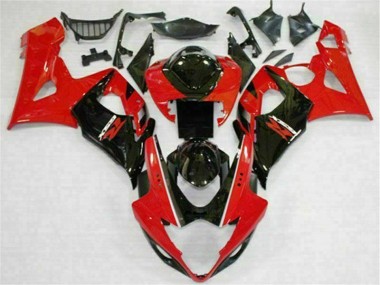 Vermelho Preto Abs Kits Completos Carenagem GSXR 1000 K5 2005-2006