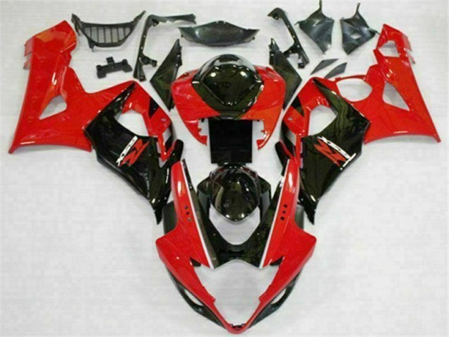 Vermelho Preto Abs Kits Completos Carenagem GSXR 1000 K5 2005-2006