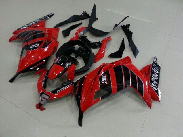 Vermelho Preto Airforce Carenagem ZX 300R 2013-2016 Vermelho Preto Airforce Carenagem ZX 300R 2013-2016