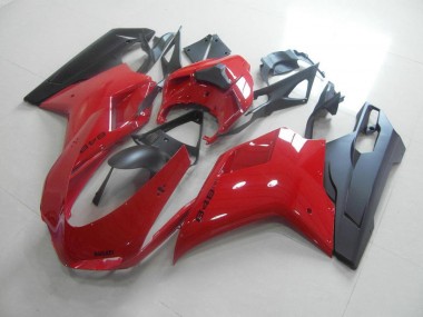Vermelho Preto Carenagem Ducati 848 1098 1198 2007-2014